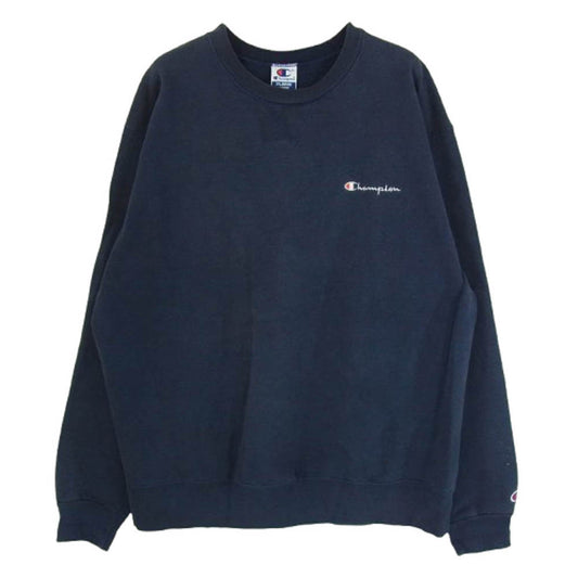 Champion チャンピオン 90年代 USA製 青刺繍タグ後期 刺繍 プルオーバー スウェット ネイビー系 XL【中古】