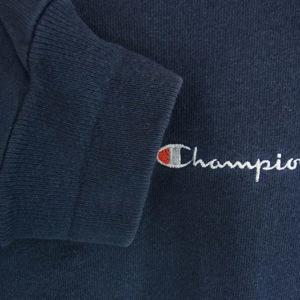 Champion チャンピオン 90年代 USA製 青刺繍タグ後期 刺繍 プルオーバー スウェット ネイビー系 XL【中古】