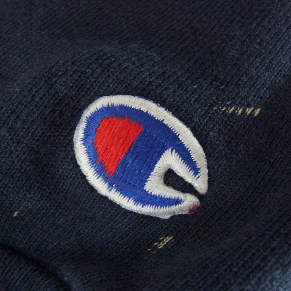 Champion チャンピオン 90年代 USA製 青刺繍タグ後期 刺繍 プルオーバー スウェット ネイビー系 XL【中古】