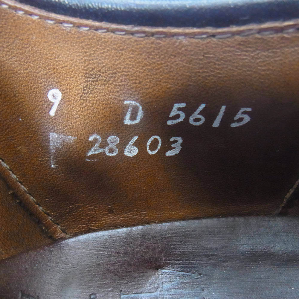 ALLEN EDMONDS アレンエドモンズ 内羽根 ストレートチップ キャップトゥ レザー シューズ ブラック系 9D【中古】