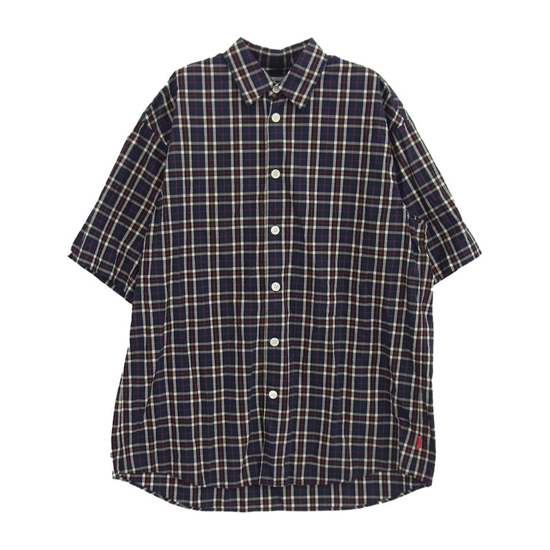 UNDERCOVER アンダーカバー UCU4408-2 オーバーサイズ チェック柄 半袖シャツ ネイビー系 2【中古】