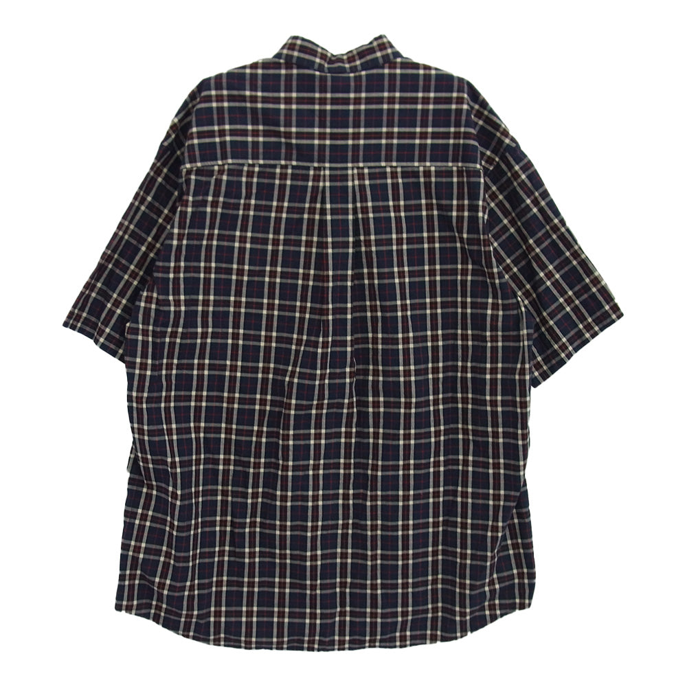 UNDERCOVER アンダーカバー UCU4408-2 オーバーサイズ チェック柄 半袖シャツ ネイビー系 2【中古】