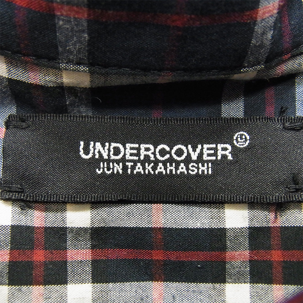 UNDERCOVER アンダーカバー UCU4408-2 オーバーサイズ チェック柄 半袖シャツ ネイビー系 2【中古】
