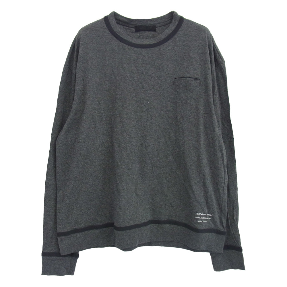 UNDERCOVER アンダーカバー UCY4807 ポケット付 バインダー 長袖カットソー ダークグレー系 4【中古】