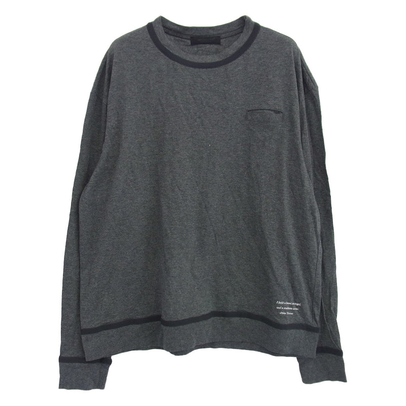 UNDERCOVER アンダーカバー UCY4807 ポケット付 バインダー 長袖カットソー ダークグレー系 4【中古】