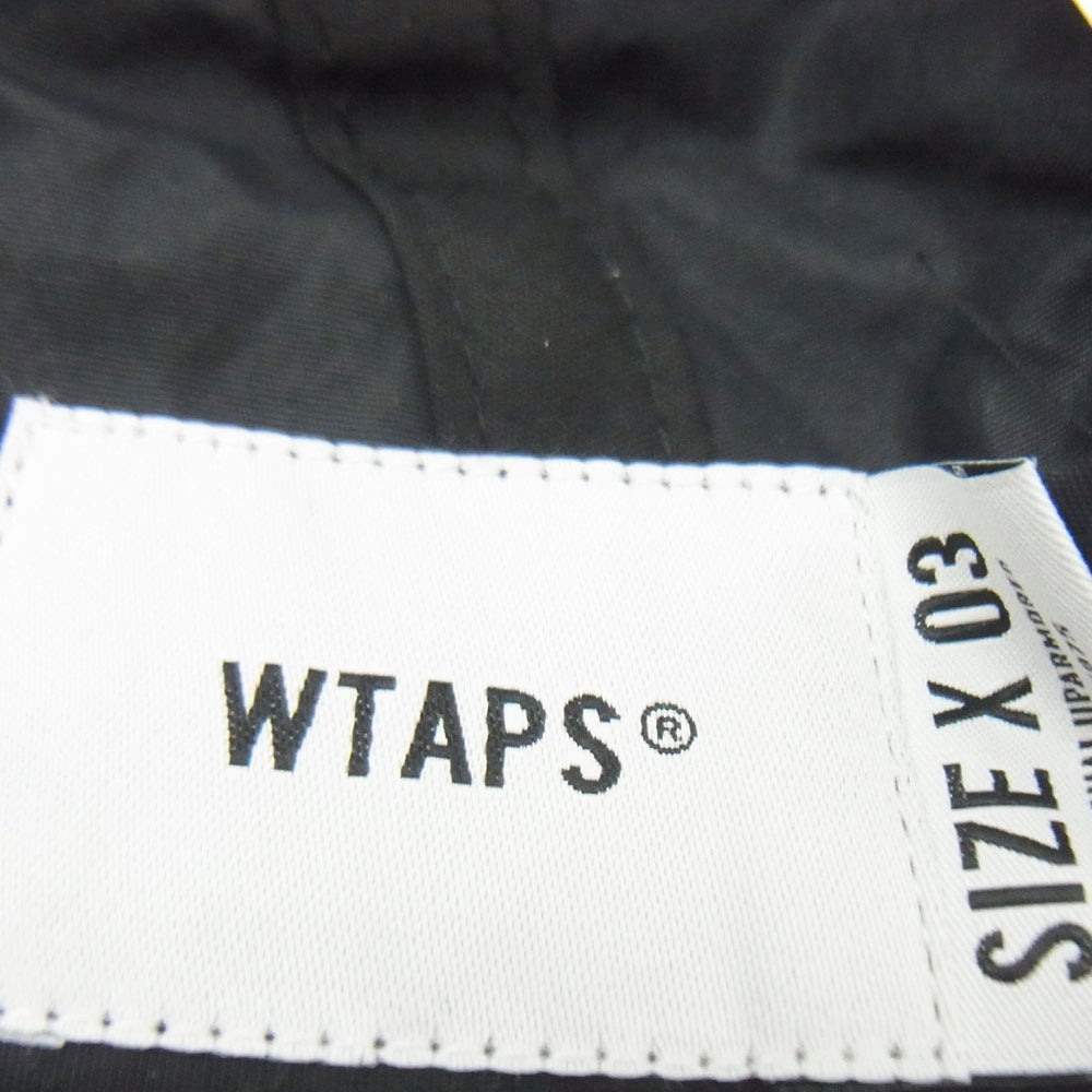 WTAPS ダブルタップス 21SS 211HCDT-HT09 CAP NYLON TUSSAH ナイロン タッサー ロゴ プリント キャップ 帽子 ブラック系 03【新古品】【未使用】【中古】