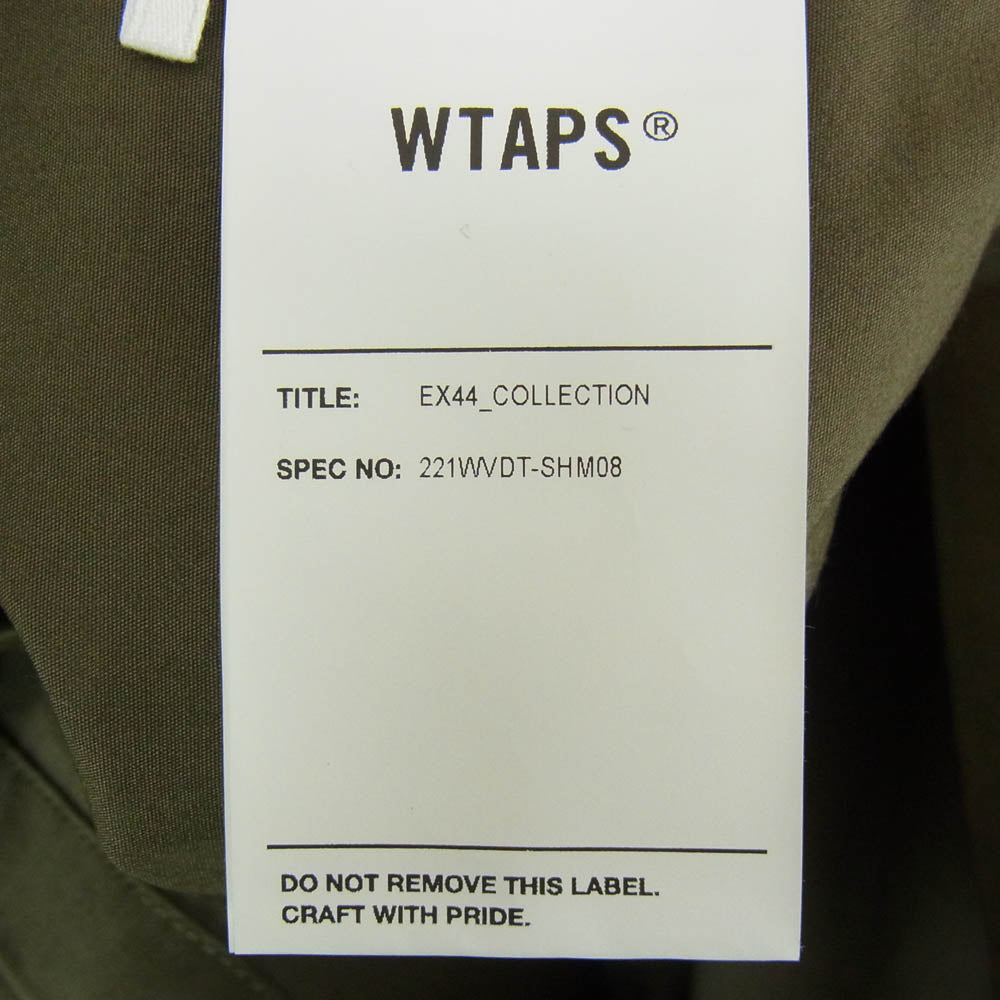 WTAPS ダブルタップス 22SS 221WVDT-SHM08 CHIT SS COTTON WEATHER ボックスシルエット スタンドカラー ウェザー チット 半袖 シャツ カーキ系 X03【美品】【中古】