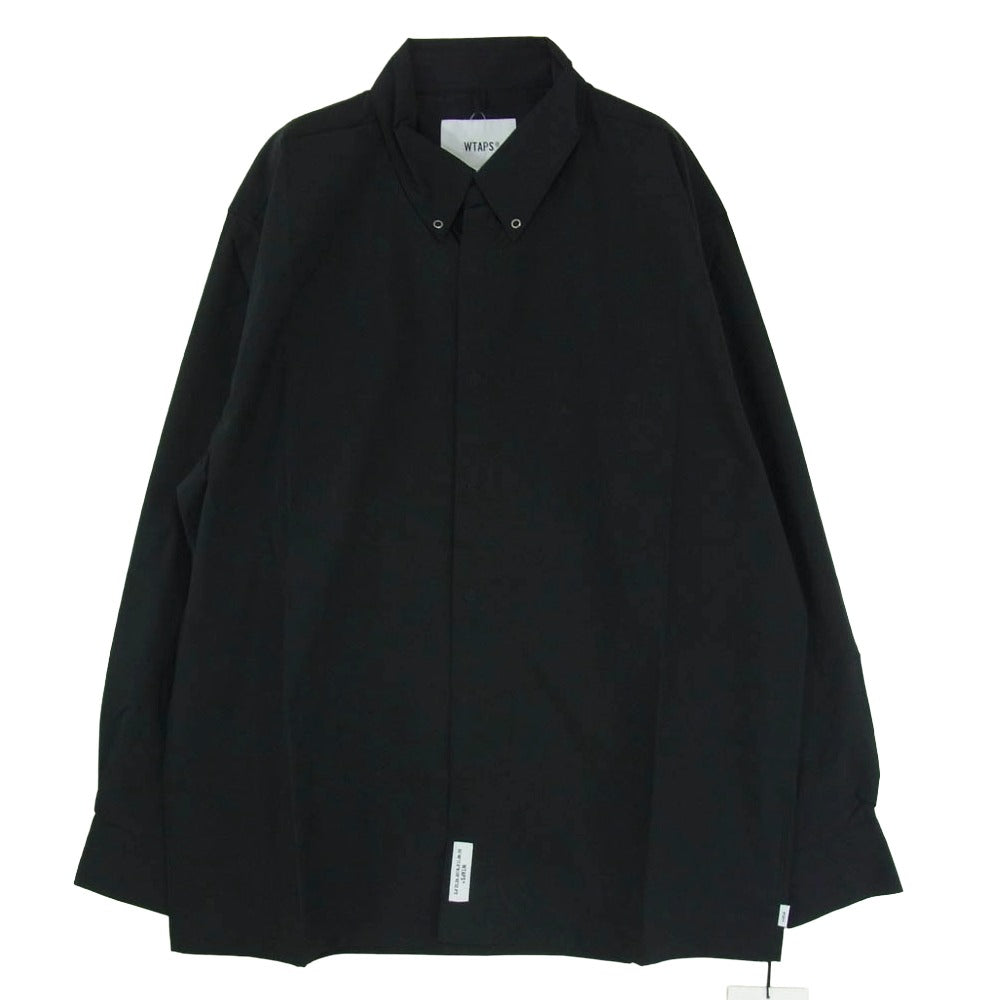 WTAPS ダブルタップス 20AW 202BRDT-SHM03 SOOT LS/COPO. WEATHER　ウェザー ボタンダウン 長袖シャツ ブラック系 X03【美品】【中古】