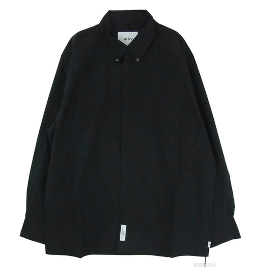 WTAPS ダブルタップス 20AW 202BRDT-SHM03 SOOT LS/COPO. WEATHER　ウェザー ボタンダウン 長袖シャツ ブラック系 X03【美品】【中古】