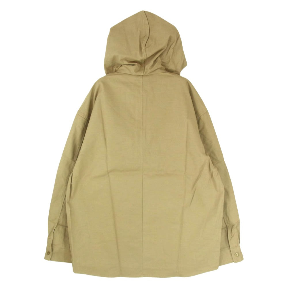 WTAPS ダブルタップス 21AW 212GWDT-SHM01 FALCONER LS COTTON.SERGE フーデッド ハーフボタン プルオーバーシャツ 長袖 ベージュ系 X03【新古品】【未使用】【中古】