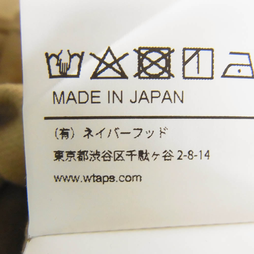 WTAPS ダブルタップス 21AW 212GWDT-SHM01 FALCONER LS COTTON.SERGE フーデッド ハーフボタン プルオーバーシャツ 長袖 ベージュ系 X03【新古品】【未使用】【中古】