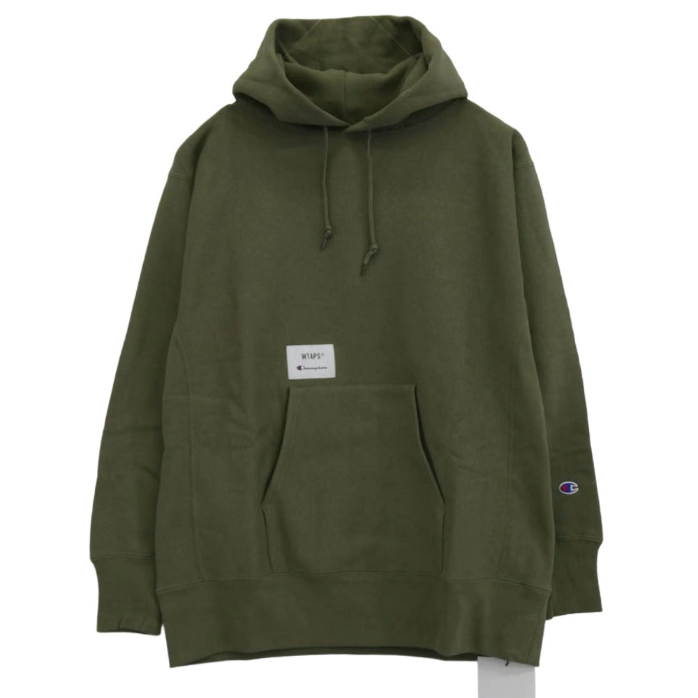 WTAPS ダブルタップス 20AW 202HBCHD-CSM04S ×Champion チャンピオン BLANK HOODED REVERSE WEAVE リバースウィーブ プルオーバーパーカー フーディー オリーブドラブ L【新古品】【未使用】【中古】