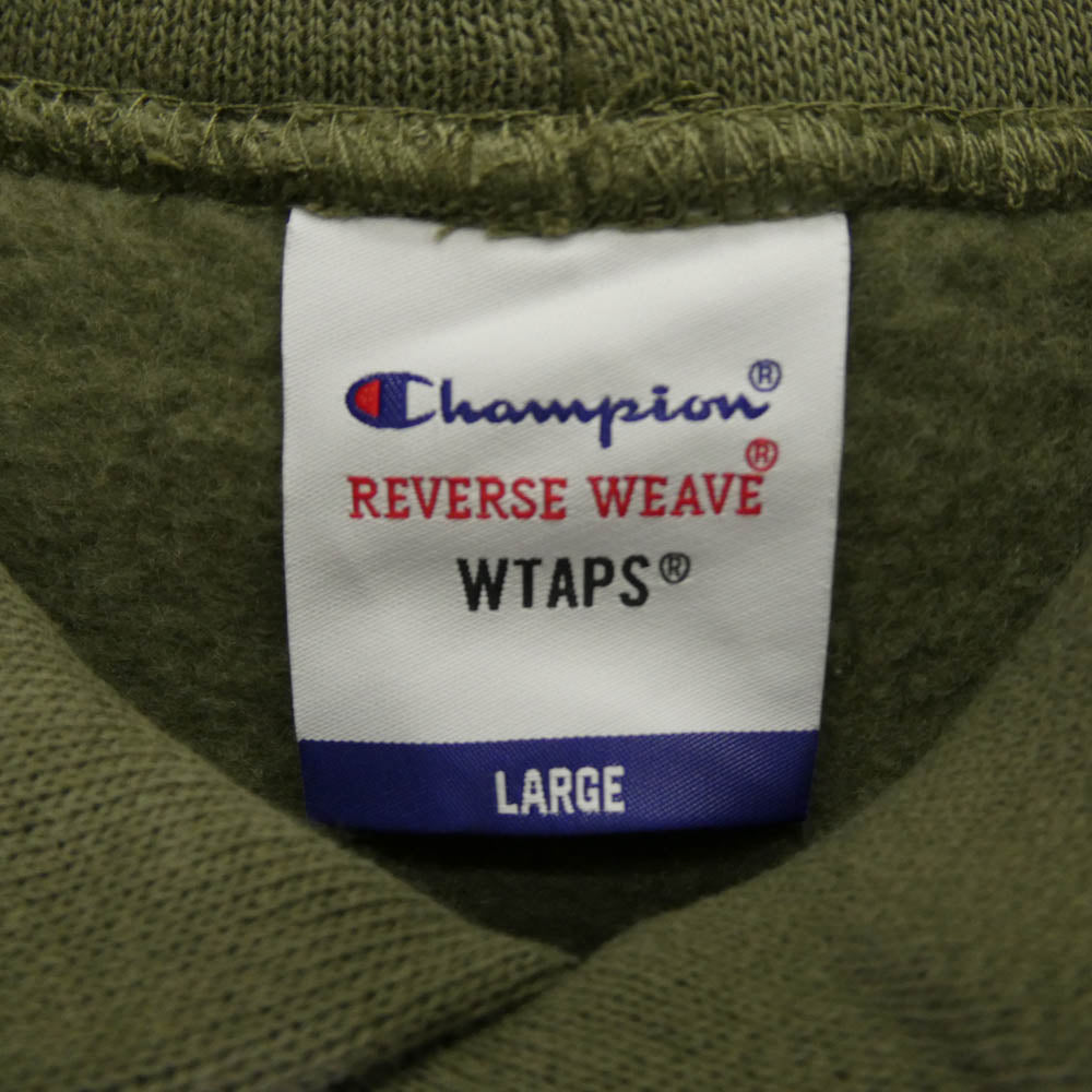 WTAPS ダブルタップス 20AW 202HBCHD-CSM04S ×Champion チャンピオン BLANK HOODED REVERSE WEAVE リバースウィーブ プルオーバーパーカー フーディー オリーブドラブ L【新古品】【未使用】【中古】