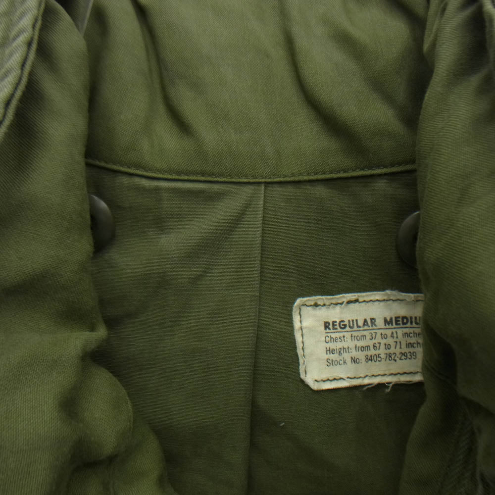 米軍 US.ARMY 8405-782-2939 60s 1stアルミジップ M-65 フィールド ジャケット カーキ系【中古】