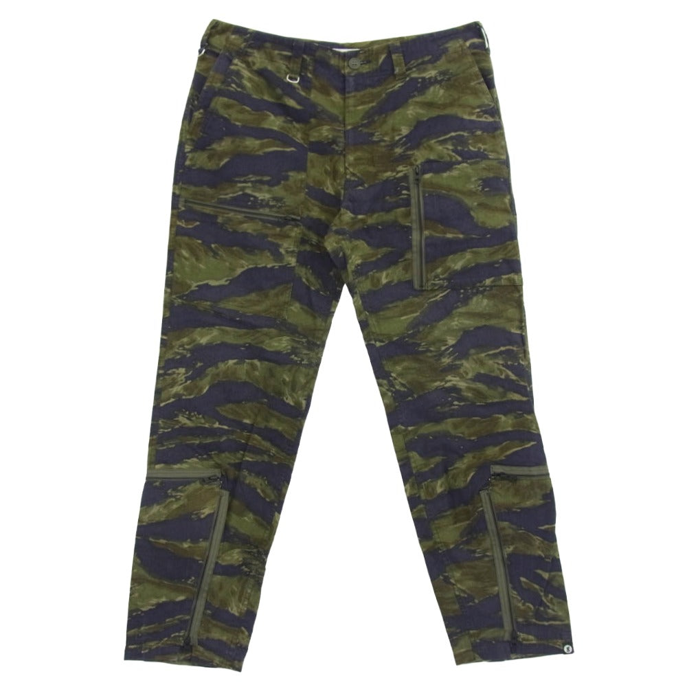 GOODENOUGH グッドイナフ GE-142010 TIGER BLEED FLIGHT PANTS タイガーカモ パンツ モスグリーン系 L【中古】