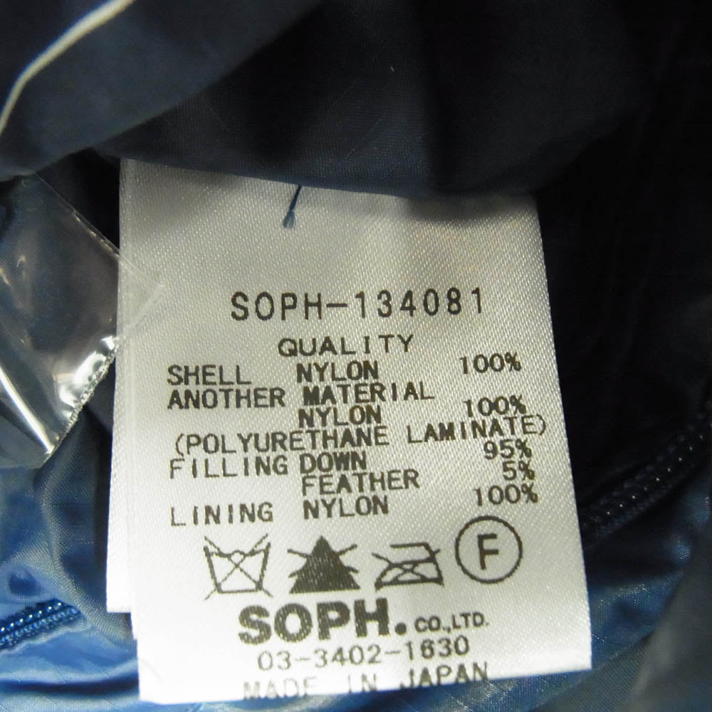 SOPHNET. ソフネット SOPH-134081 FSF Fragmentdesign フラグメントデザイン HOODED DOWN BLOUSON フーデッド ダウン ジャケット ネイビー系 L【中古】