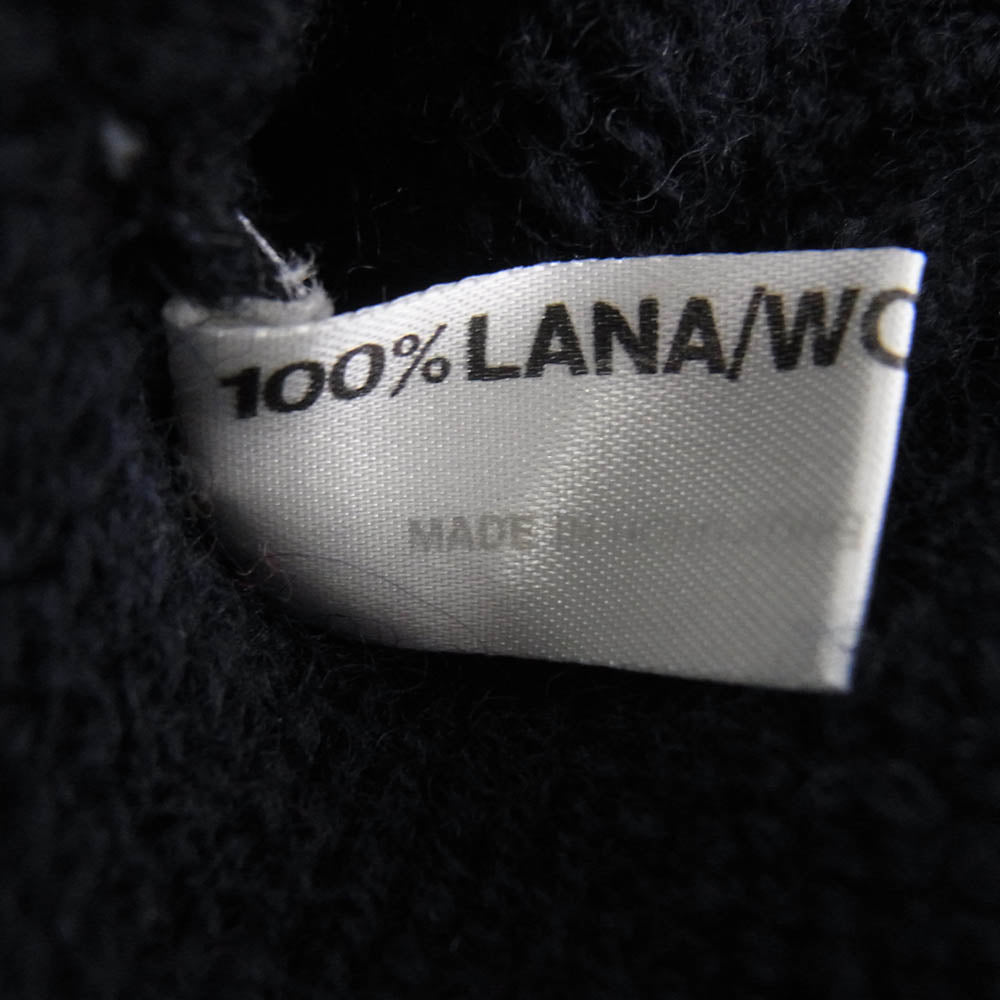 Emporio Armani エンポリオ・アルマーニ クルーネック ウール ニット セーター ネイビー系 L【中古】