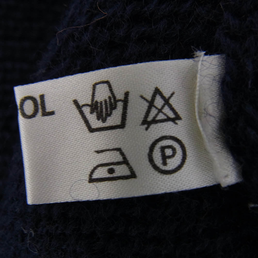 Emporio Armani エンポリオ・アルマーニ クルーネック ウール ニット セーター ネイビー系 L【中古】