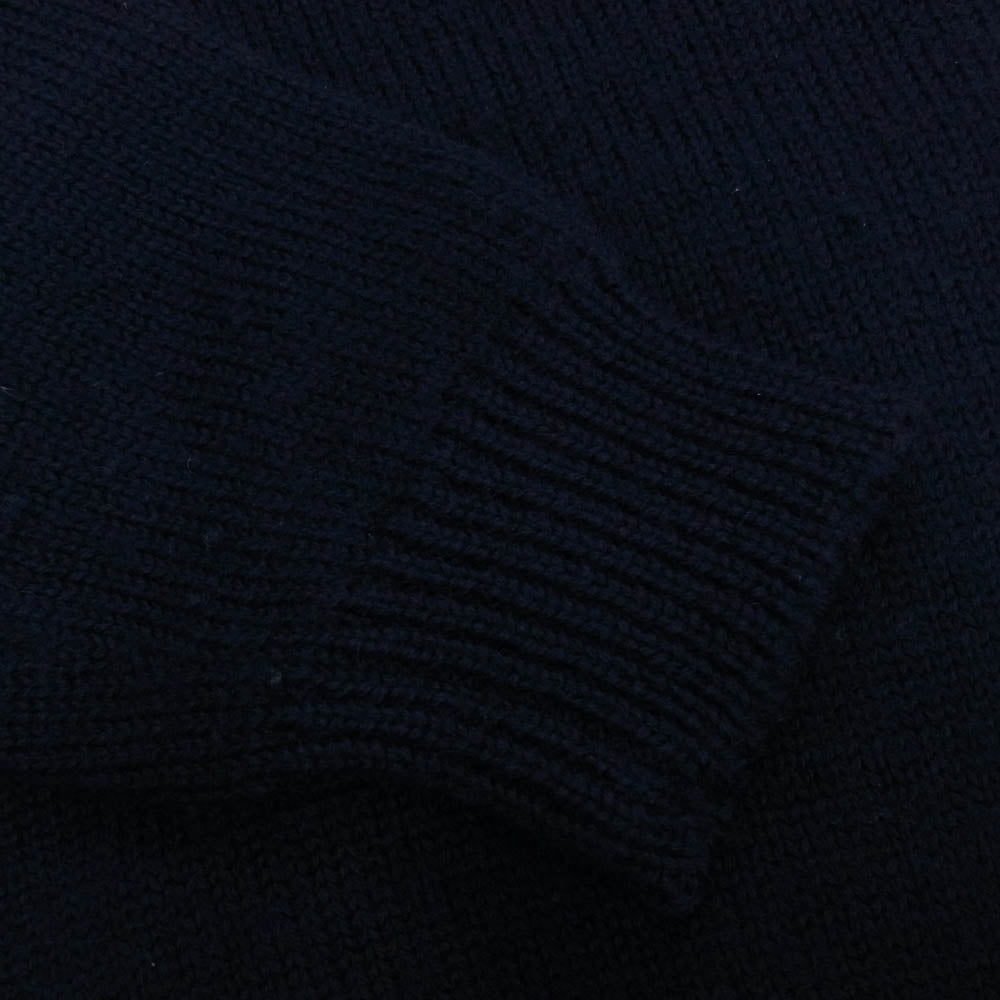 Emporio Armani エンポリオ・アルマーニ クルーネック ウール ニット セーター ネイビー系 L【中古】