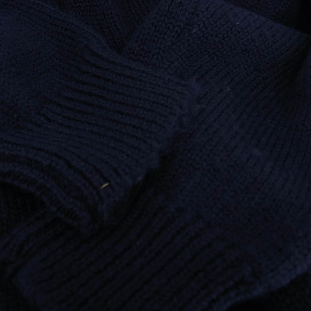 Emporio Armani エンポリオ・アルマーニ クルーネック ウール ニット セーター ネイビー系 L【中古】