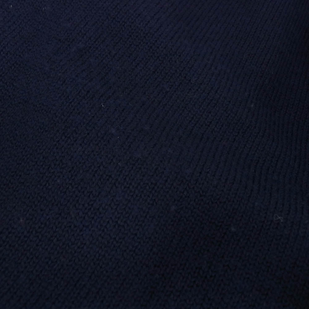 Emporio Armani エンポリオ・アルマーニ クルーネック ウール ニット セーター ネイビー系 L【中古】