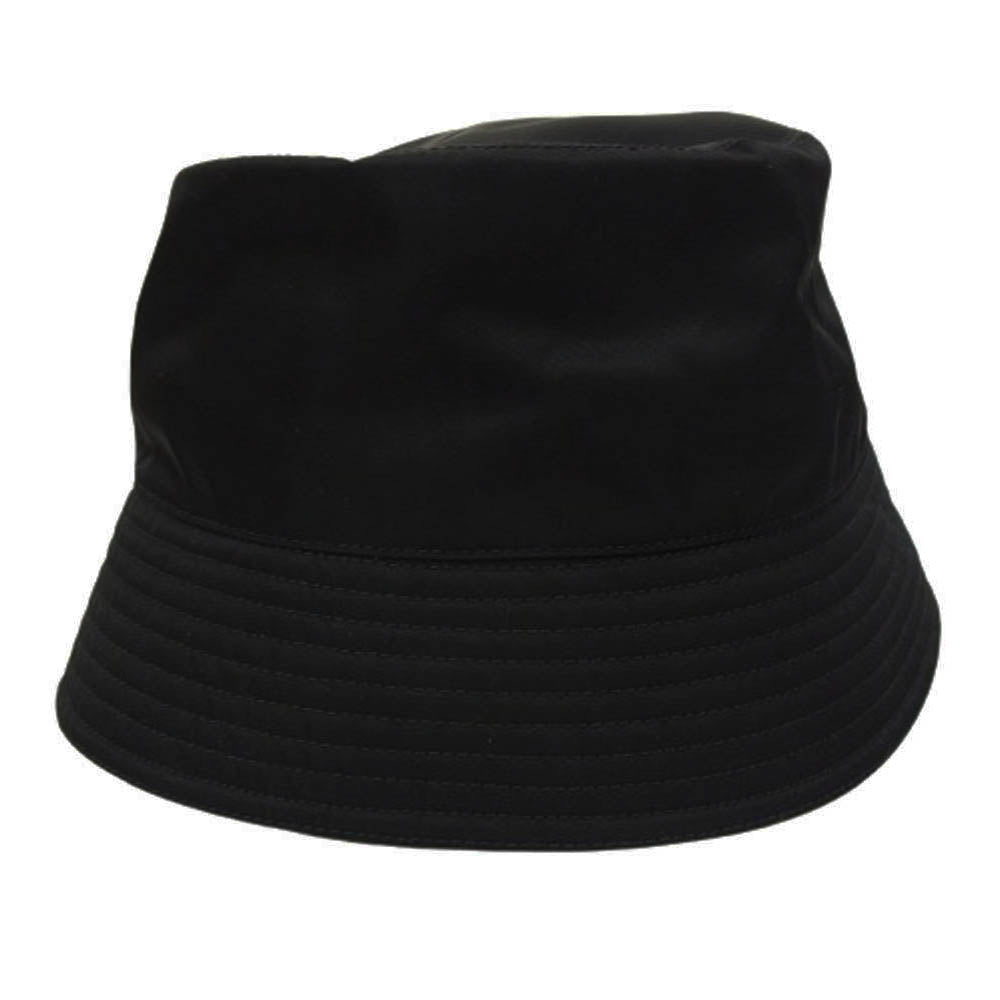 PRADA プラダ 2HC137 Re-Nylon 三角プレート ナイロン バケット ハット ブラック系 M【美品】【中古】