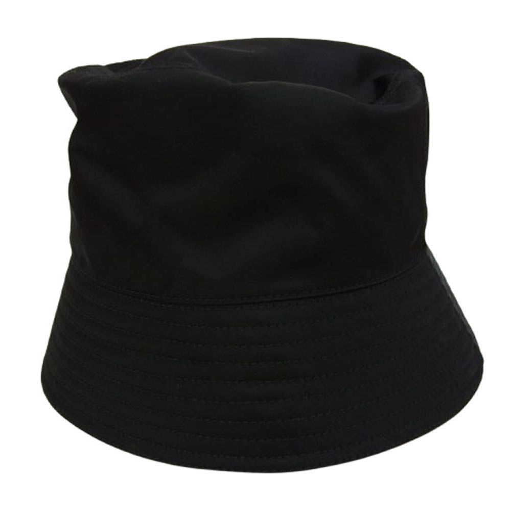 PRADA プラダ 2HC137 Re-Nylon 三角プレート ナイロン バケット ハット ブラック系 M【美品】【中古】