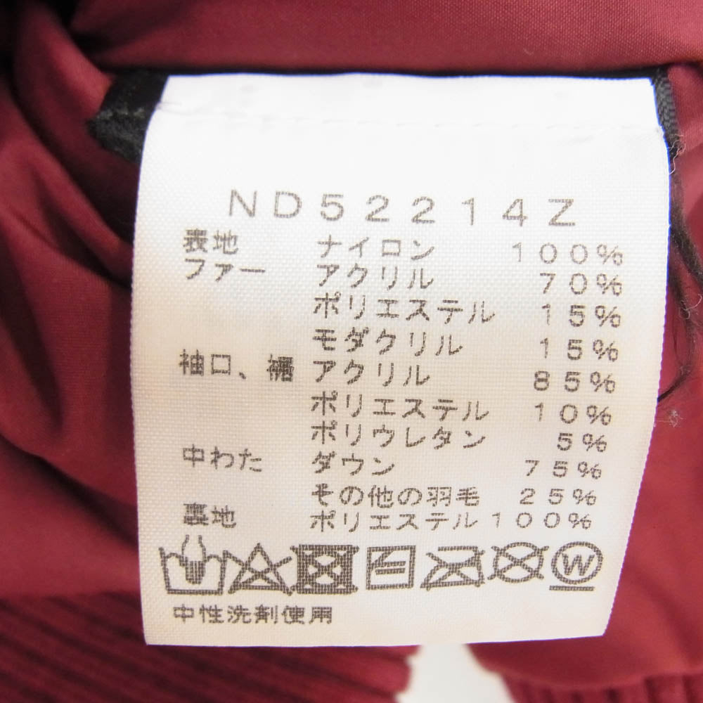 THE NORTH FACE ノースフェイス ND52214Z Recycled Gotham Jacket ゴッサムジャケット メンズ ダウンジャケット ワインレッド系 L【中古】