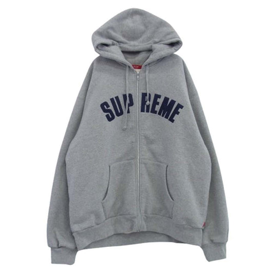 Supreme シュプリーム 24AW Arc Thermal Lined Zip Up Hooded Sweatshirt アーク サーマル ジップ アップ フーディー スウェットシャツ グレー系 XL【中古】