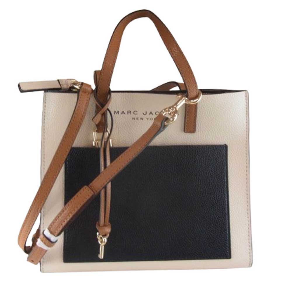 MARC JACOBS マークジェイコブス M0016132 THE MINI GRIND BAG グラインド 2WAYショルダー ハンドバッグ ミニ トート ハンドバッグ ベージュ系【中古】