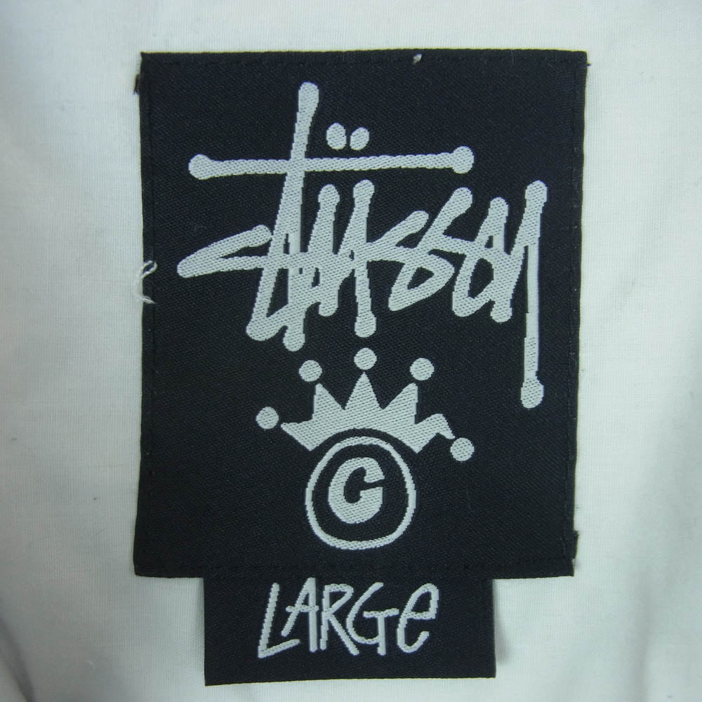 STUSSY ステューシー パデッド シャツ ストライプ 中綿サーモライト シャツジャケット グレー系 L【中古】