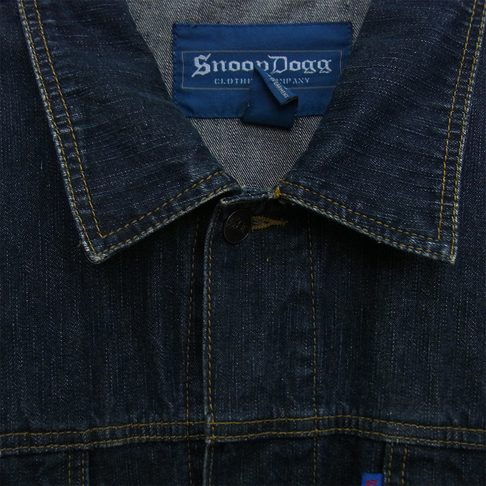 スヌープドッグ Clothing Denim Jacket バック刺繍 オーバーサイズ Gジャン デニムジャケット インディゴブルー系 XL【中古】