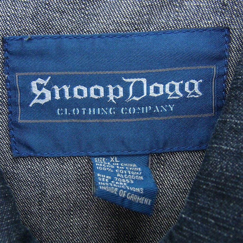 スヌープドッグ Clothing Denim Jacket バック刺繍 オーバーサイズ Gジャン デニムジャケット インディゴブルー系 XL【中古】