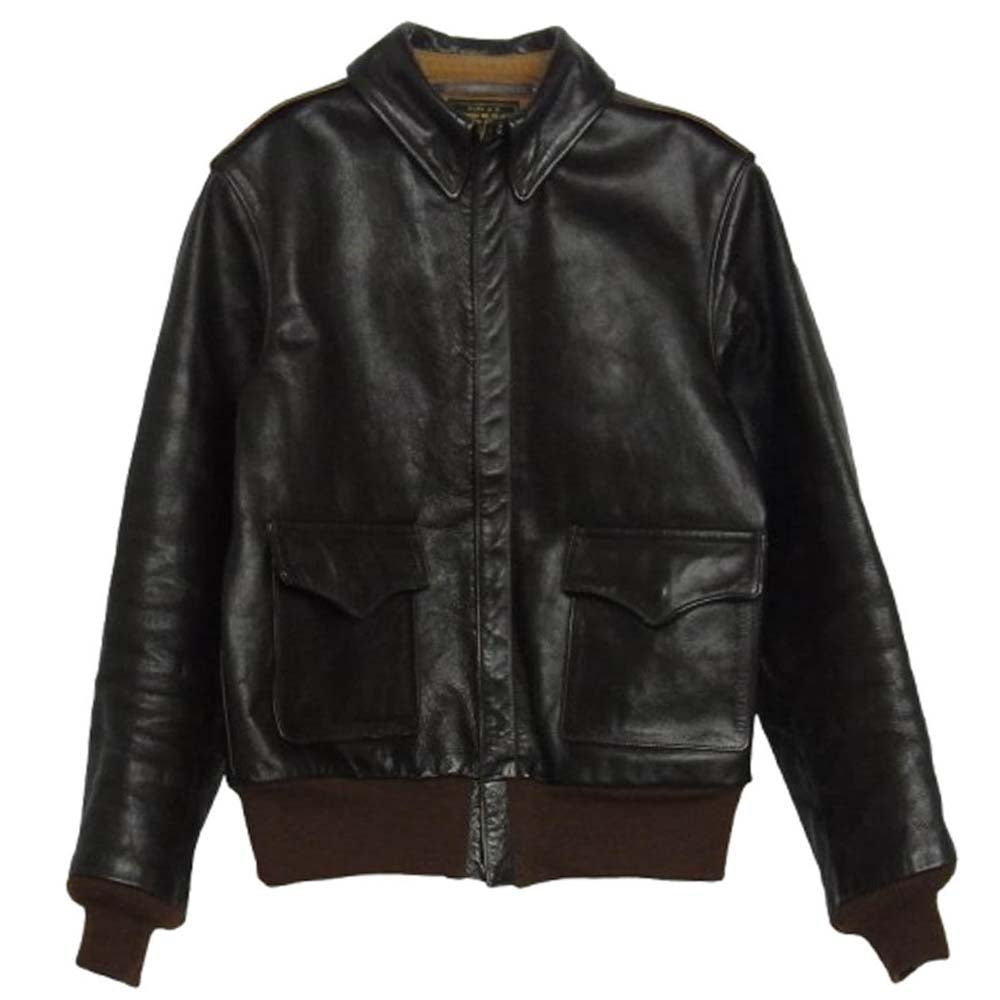 The REAL McCOY'S ザリアルマッコイズ MJ12103 TYPE A-2 McCOY'S MFG.CO. ホースハイド レザー フライトジャケット ブラウン系 38【中古】