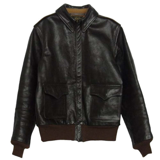 The REAL McCOY'S ザリアルマッコイズ MJ12103 TYPE A-2 McCOY'S MFG.CO. ホースハイド レザー フライトジャケット ブラウン系 38【中古】