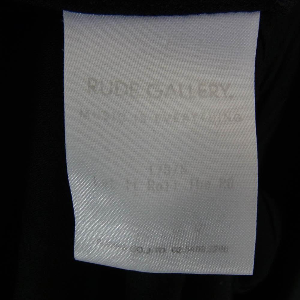 RUDE GALLERY ルードギャラリー ロゴ刺繍 レーヨン オープンカラー 開襟 半袖 ボーリング シャツ ブラック系 4【中古】