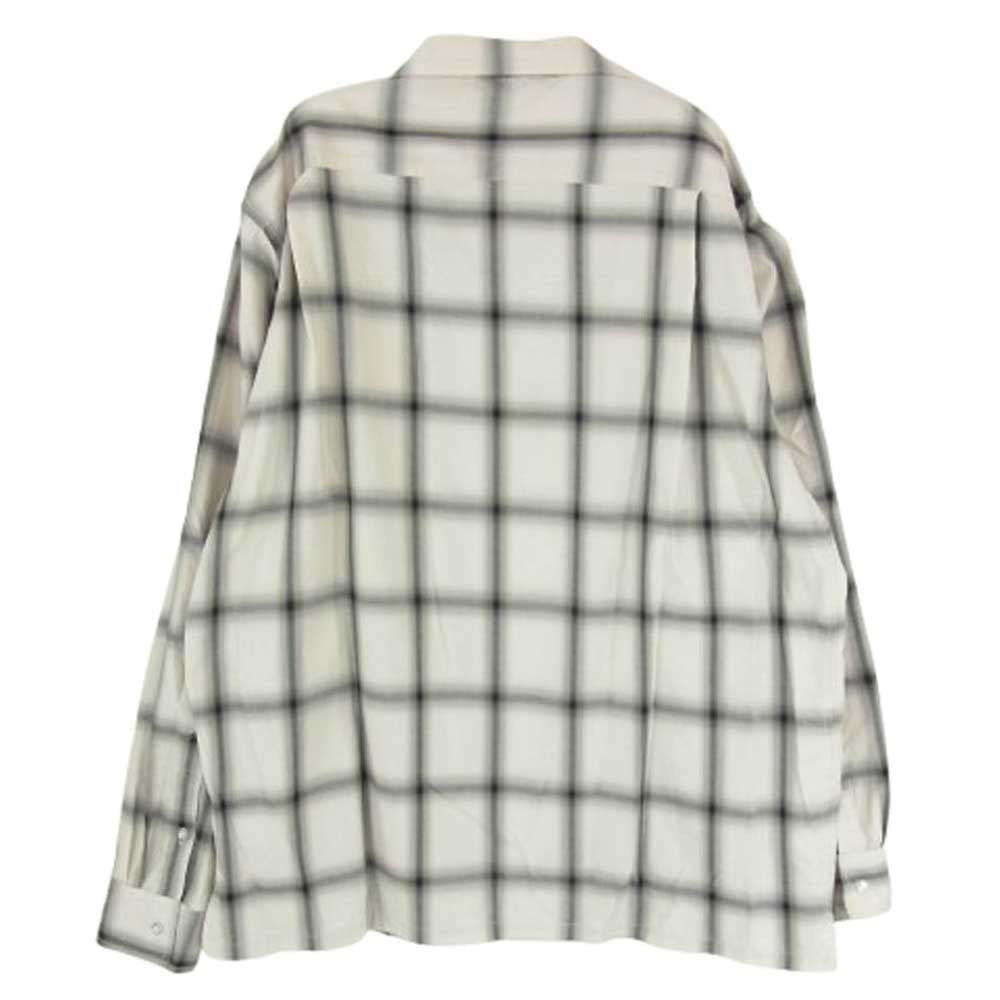 CRIMIE クライミー CR01-02L1-SL10 オープンカラー 開襟 オンブレチェック 長袖 シャツ ベージュ系 ブラック系 XXL【中古】