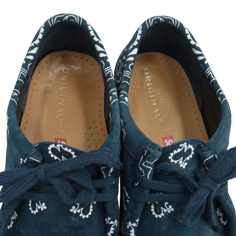 Supreme シュプリーム 19SS × Clarks Bandana Wallabee クラークス バンダナ ワラビー ローカット スニーカー ダークグリーニッシュブルー系 9【中古】