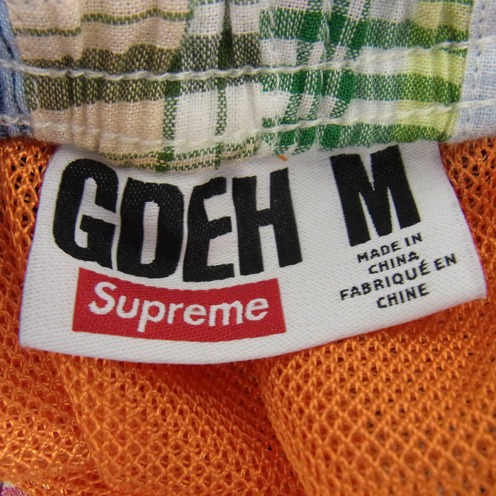 Supreme シュプリーム 25SS × GOODENOUGH グッドイナフ Patchwork Madras Full Zip Track Pant パッチワーク マドラス フルジップ トラック パンツ マルチカラー系 M【美品】【中古】