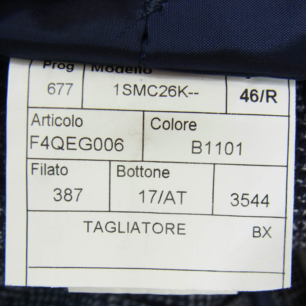 タリアトーレ 1SMC26K イタリア製 MONTECARLO モンテカルロ ピークドラペル 2B テーラードジャケット ネイビー系 46【中古】