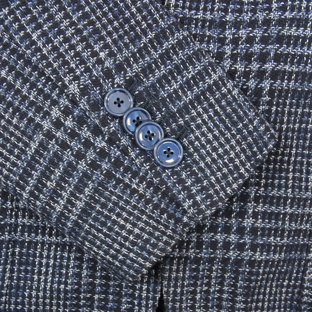 タリアトーレ 1SMC26K イタリア製 MONTECARLO モンテカルロ ピークドラペル 2B テーラードジャケット ネイビー系 46【中古】