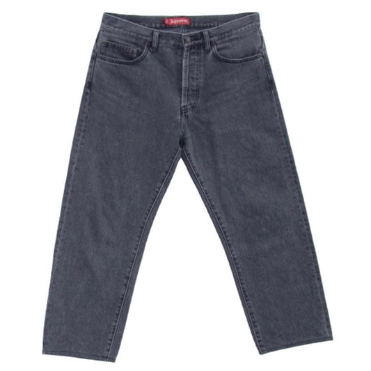 Supreme シュプリーム Washed Regular Jean ウォッシュ加工 スターロゴパッチ ボタンフライ レギュラーストレート デニム パンツ グレー系【中古】