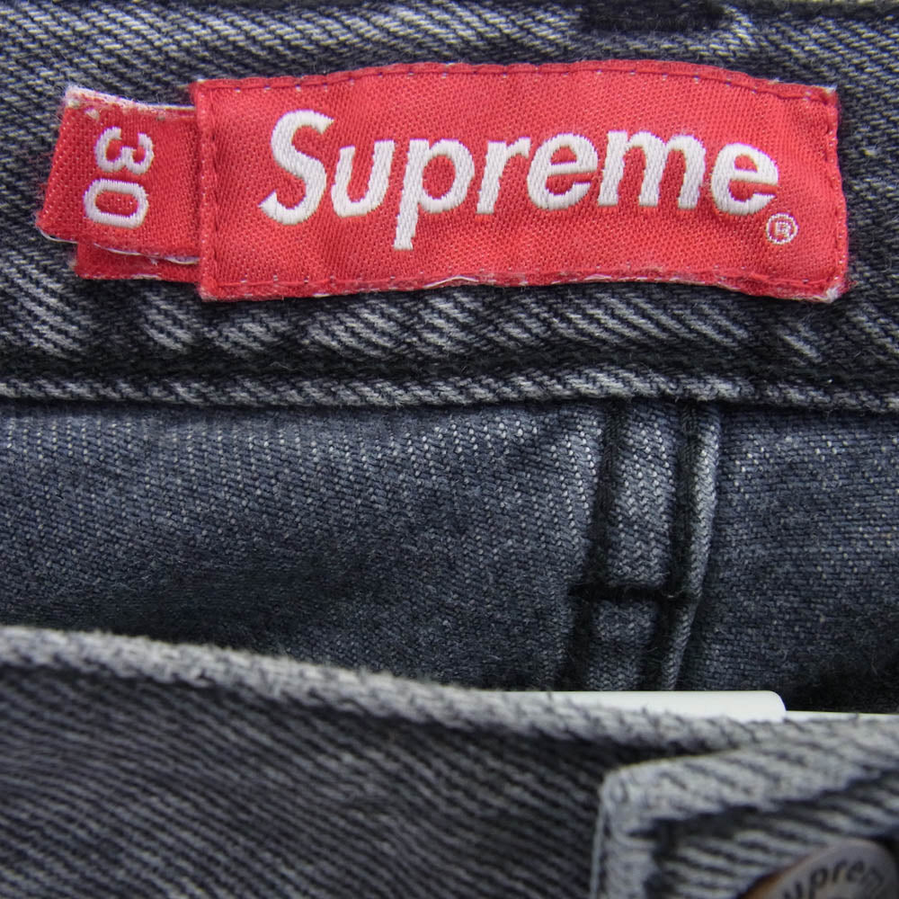 Supreme シュプリーム Washed Regular Jean ウォッシュ加工 スターロゴパッチ ボタンフライ レギュラーストレート デニム パンツ グレー系【中古】