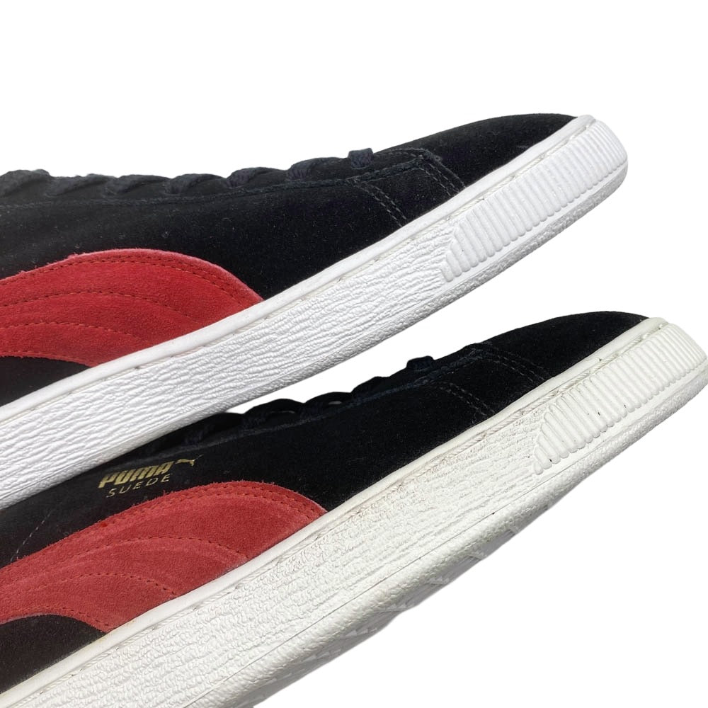 PUMA プーマ 352634 27 SUEDE CLASSIC＋ スウェード クラシック ローカット スニーカー ブラック系 レッド系 30cm【中古】
