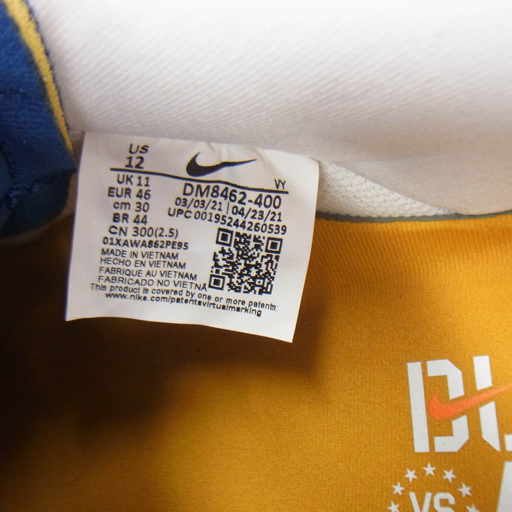 NIKE ナイキ DM8462-400 ×UNDEFEATED AIR FORCE 1 LOW SP アンディフィーテッド エアフォース ローカットスニーカー ブルー系 イエロー系 30cm【新古品】【未使用】【中古】