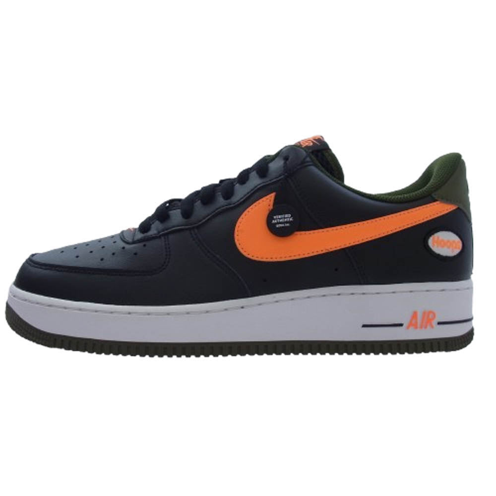 NIKE ナイキ DH7440-001 AIR FORCE 1 07 LV8 HOOPS エア フォース フープス2タイプ ローカット スニーカー ブラック系 オレンジ系 30cm【新古品】【未使用】【中古】