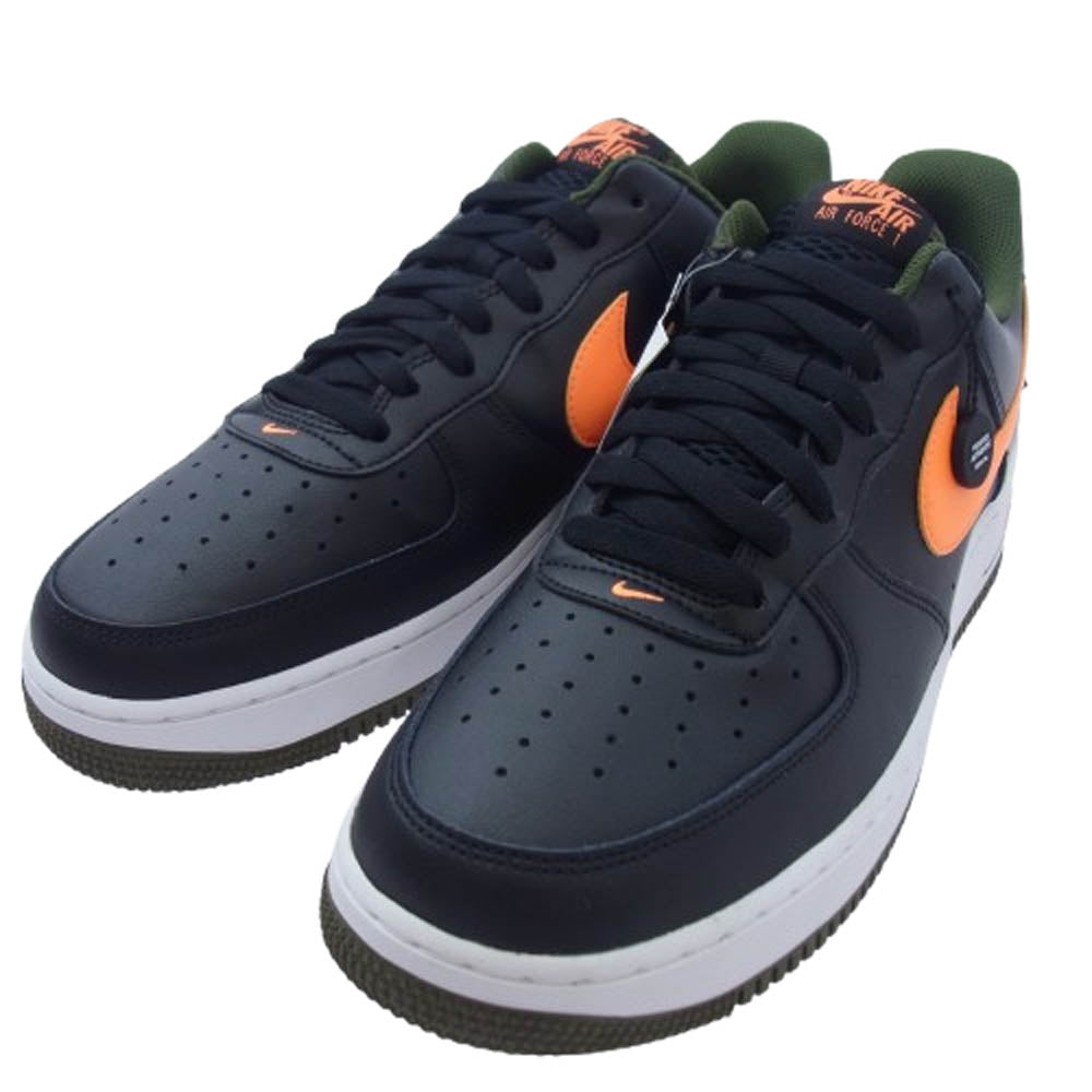 NIKE ナイキ DH7440-001 AIR FORCE 1 07 LV8 HOOPS エア フォース フープス2タイプ ローカット スニーカー ブラック系 オレンジ系 30cm【新古品】【未使用】【中古】