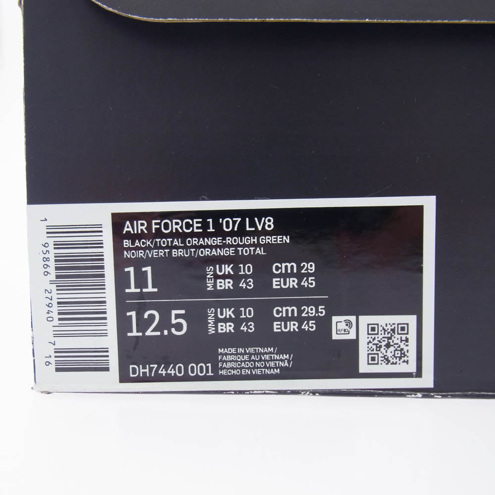 NIKE ナイキ DH7440-001 AIR FORCE 1 07 LV8 HOOPS エア フォース フープス2タイプ ローカット スニーカー ブラック系 オレンジ系 29cm【新古品】【未使用】【中古】