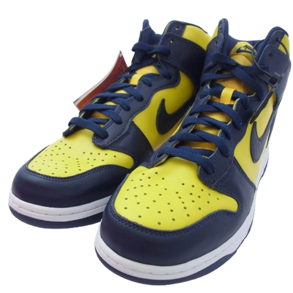 NIKE ナイキ cz8149-700 DUNK HI SP MICHIGAN 2020 ダンク ハイ ミシガン ハイカット スニーカー イエロー系 ネイビー系 30cm【新古品】【未使用】【中古】