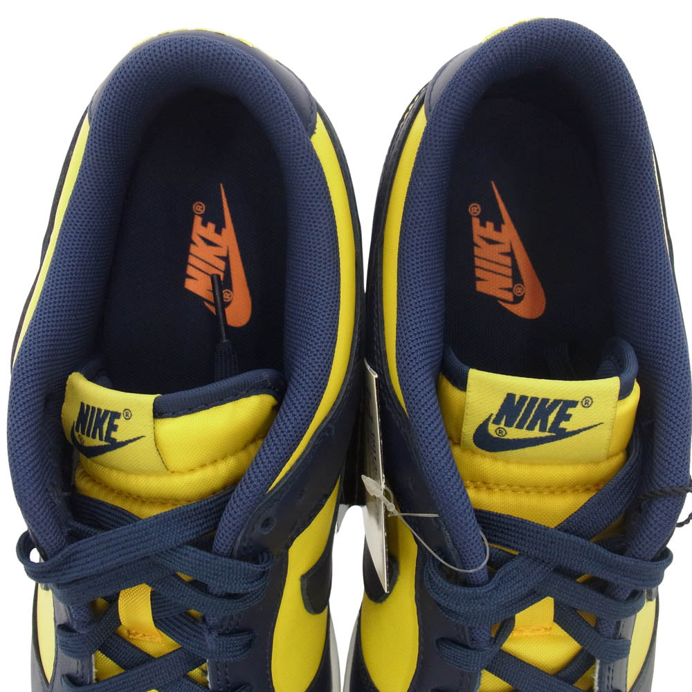 NIKE ナイキ DD1391-700 DUNK LOW MICHIGAN ダンク ミシガン ローカットスニーカー イエロー系 ネイビー系 29cm【新古品】【未使用】【中古】